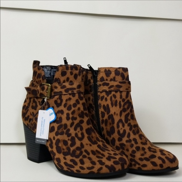 Time and Tru Ankle Strap Animal Print Booties - Picture 3 of 7